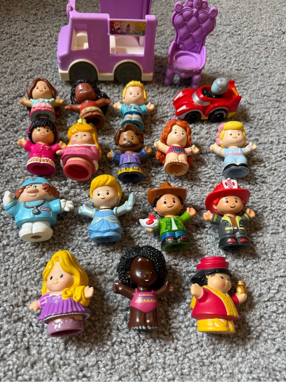 Fisher Price Little People Lot 18 Pieces Mixed Cinderella Cars Doctor Bundle Y2K - Picture 3 of 8